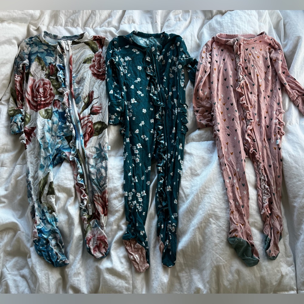 3pc 3-6 month Posh Peanut footies- play condition